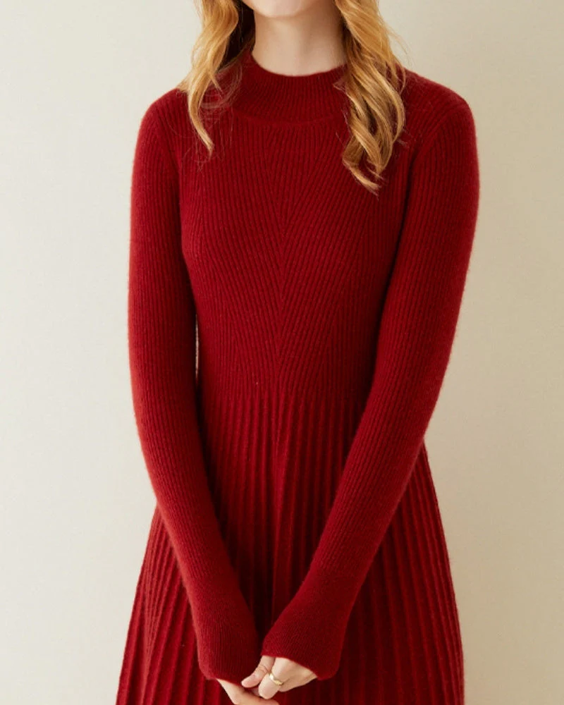 Reines Kaschmir-Ausgestelltes Kleid