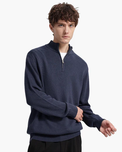 100% Merinowolle Zip-Up