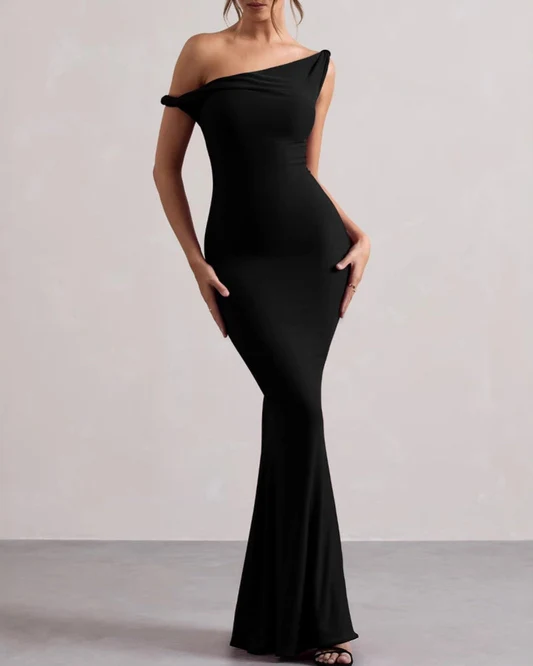 Schulterfreies Bodycon-Langkleid