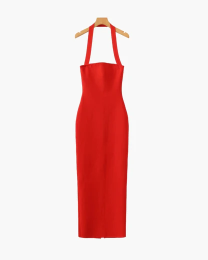 Neckholder Slim-Fit Maxikleid