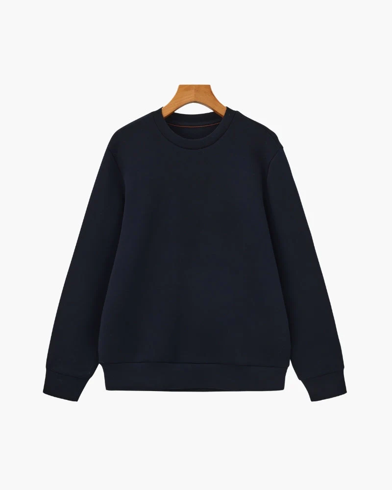 Klassisches Modal-Mix Rundhals-Sweatshirt