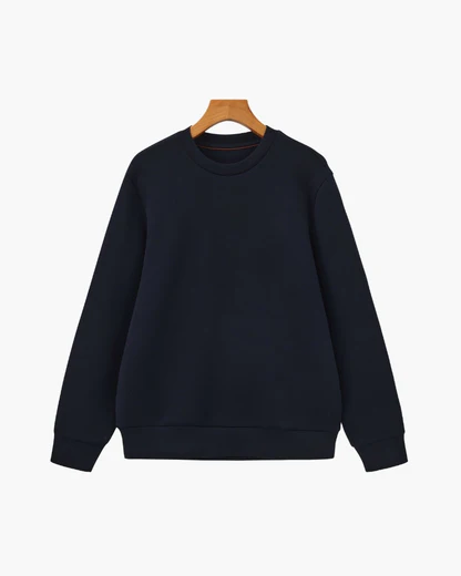 Klassisches Modal-Mix Rundhals-Sweatshirt