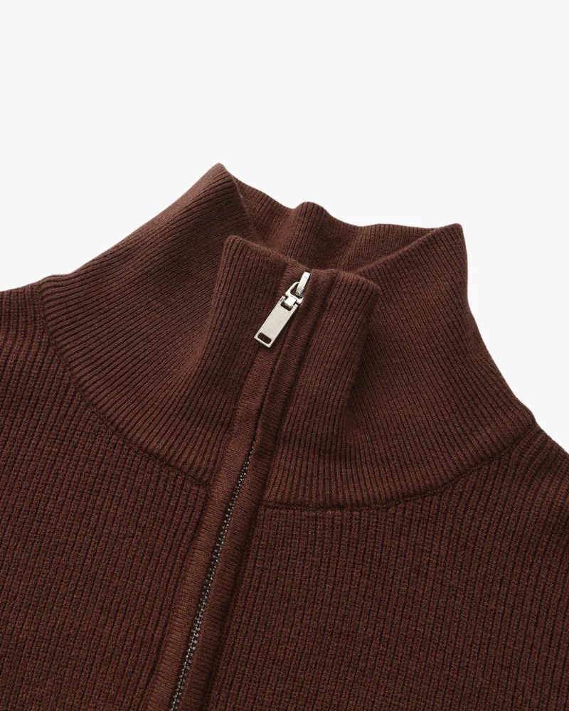Edler Strickpullover mit Halbreißverschluss
