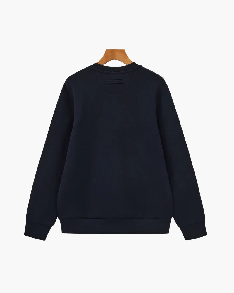 Klassisches Modal-Mix Rundhals-Sweatshirt