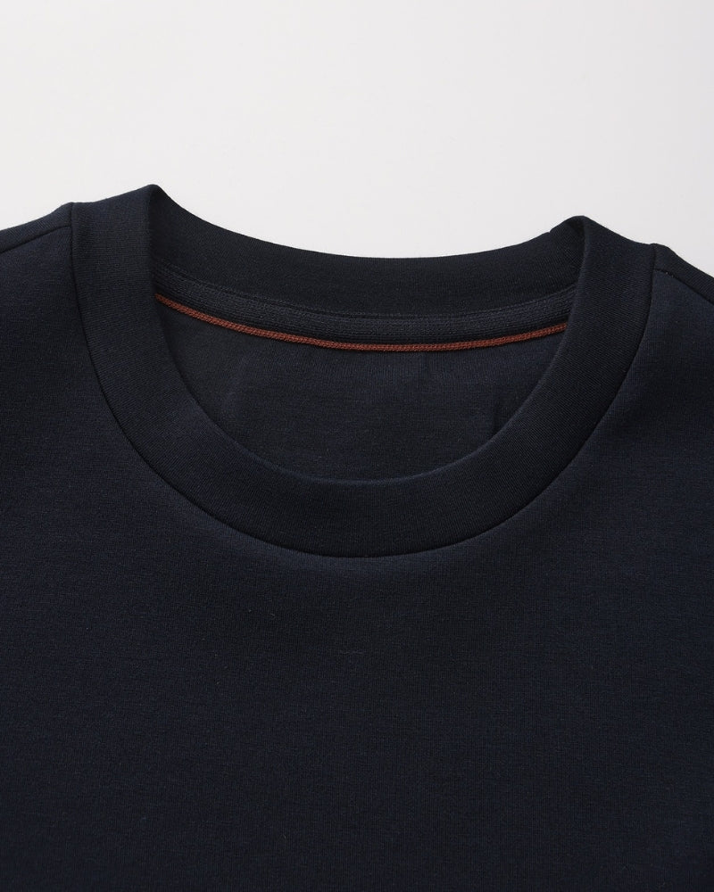 Klassisches Modal-Mix Rundhals-Sweatshirt