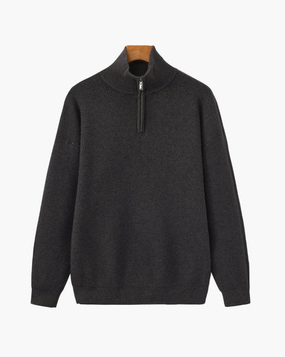 Edler Strickpullover mit Halbreißverschluss