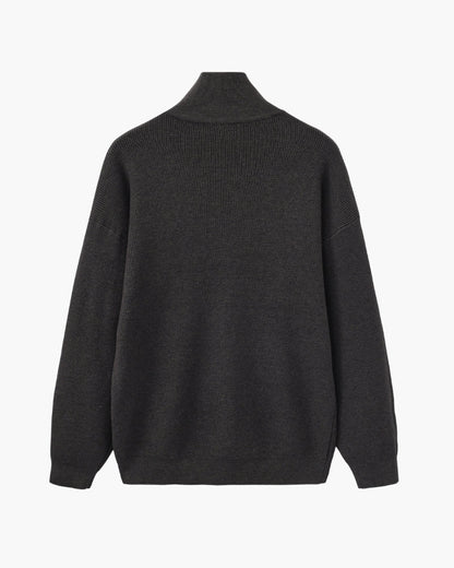 Edler Strickpullover mit Halbreißverschluss