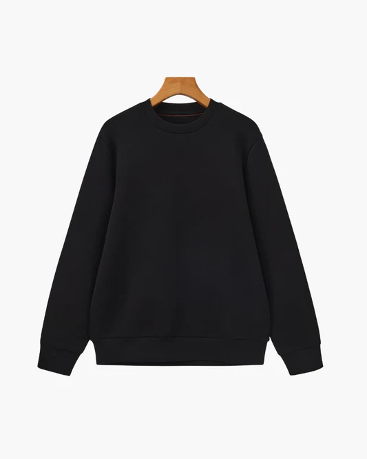 Klassisches Modal-Mix Rundhals-Sweatshirt