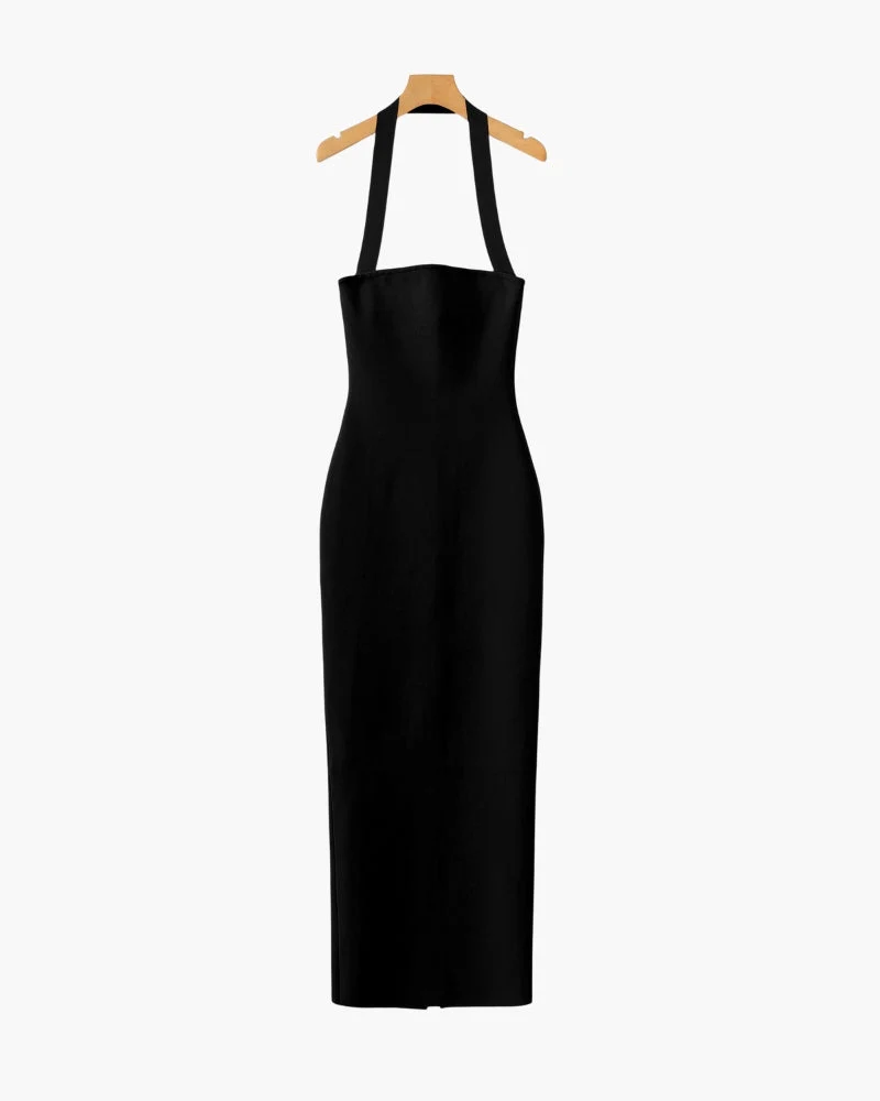 Neckholder Slim-Fit Maxikleid