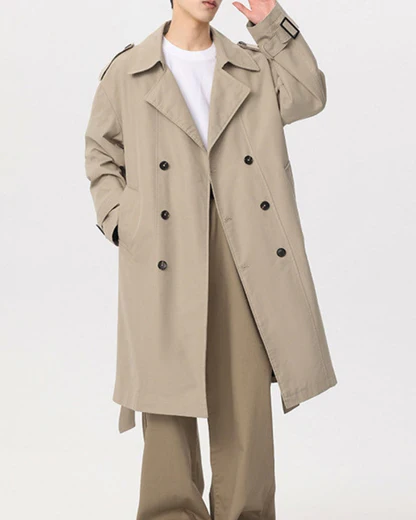 Klassischer Zweireiher-Trenchcoat