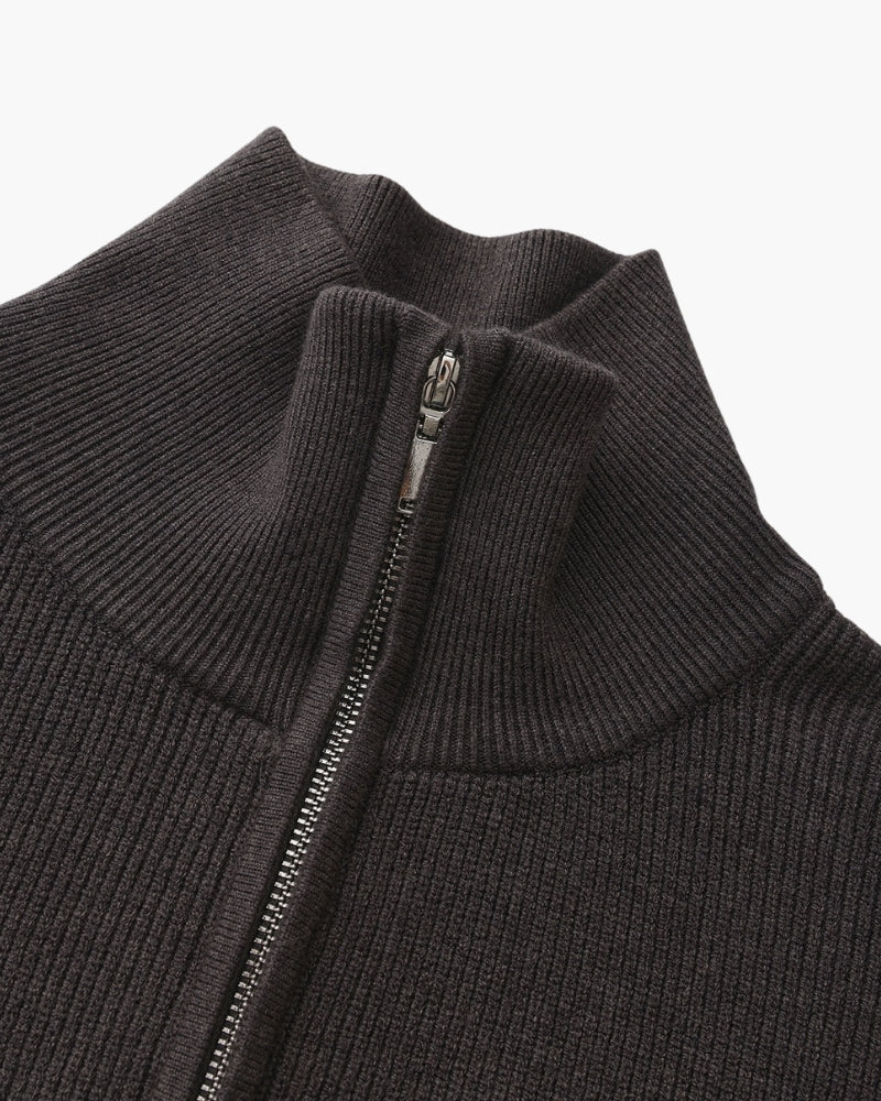 Edler Strickpullover mit Halbreißverschluss