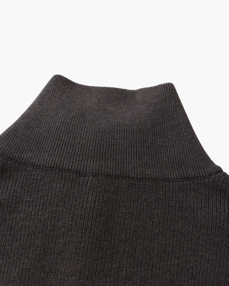 Edler Strickpullover mit Halbreißverschluss