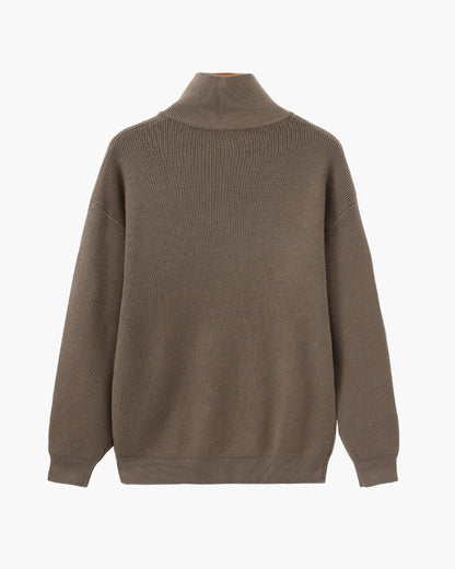 Edler Strickpullover mit Halbreißverschluss