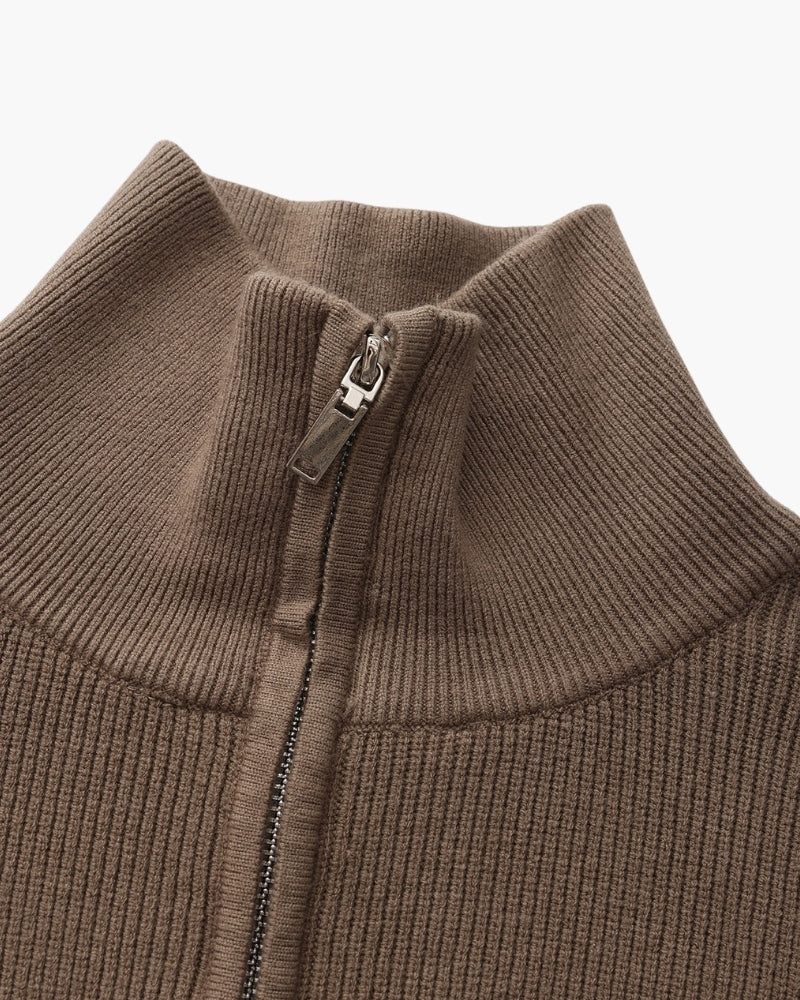 Edler Strickpullover mit Halbreißverschluss