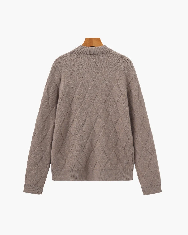 Heritage Diamantstrick Zip-Cardigan