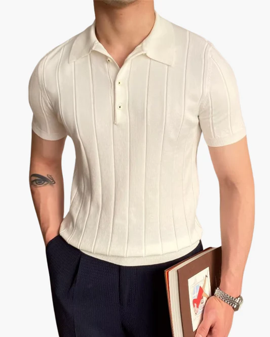 Cannes Geripptes Baumwoll-Polo