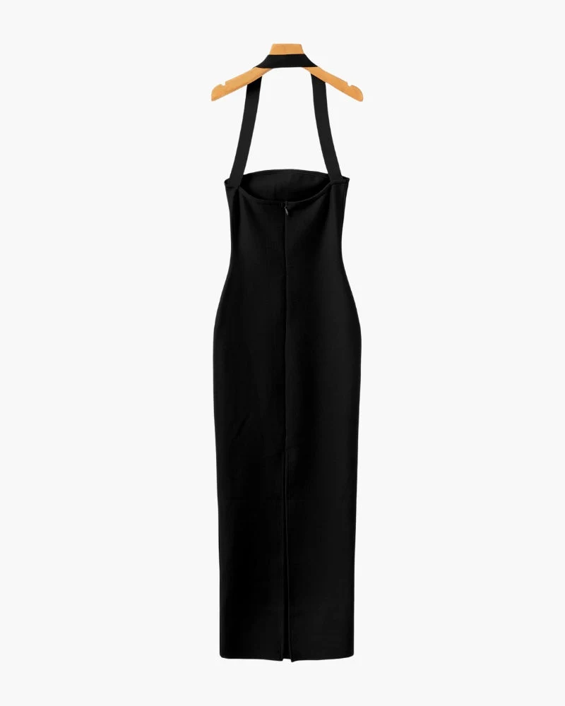 Neckholder Slim-Fit Maxikleid