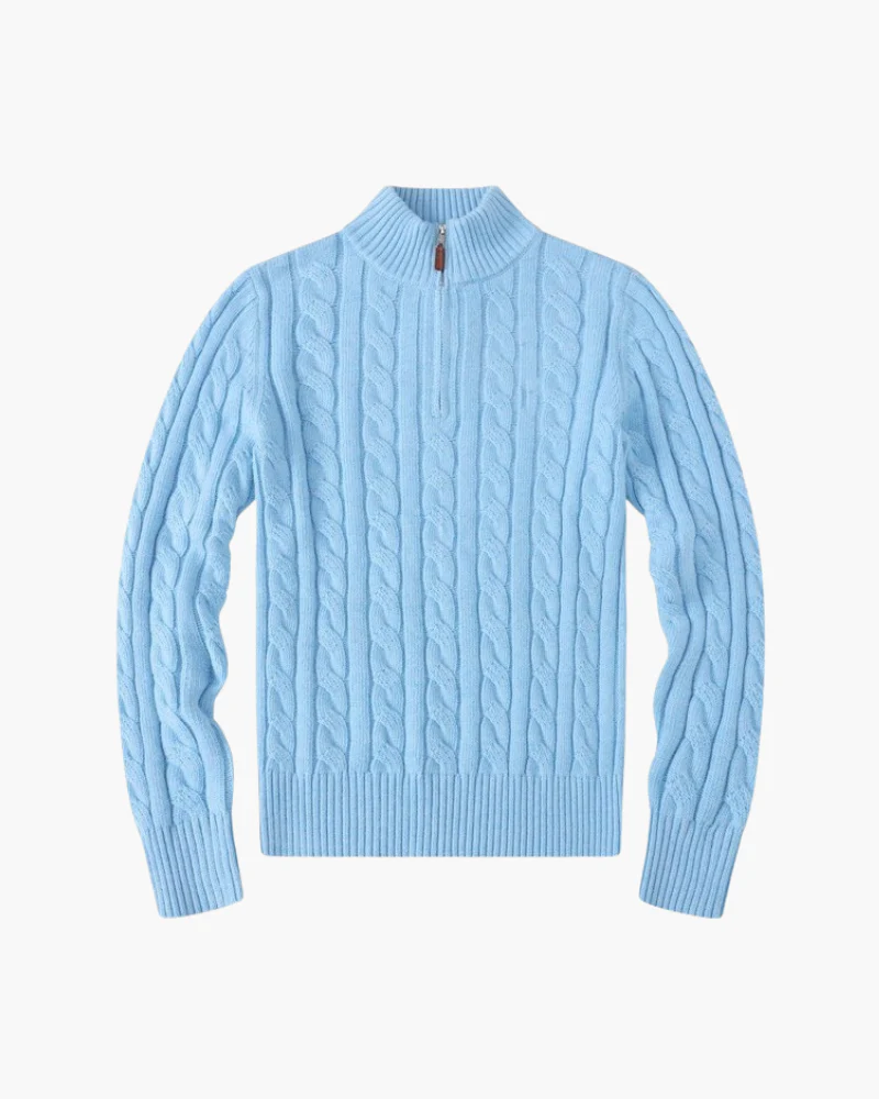 Damen Verbier Pullover mit Halbreißverschluss