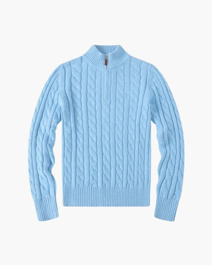 Damen Verbier Pullover mit Halbreißverschluss