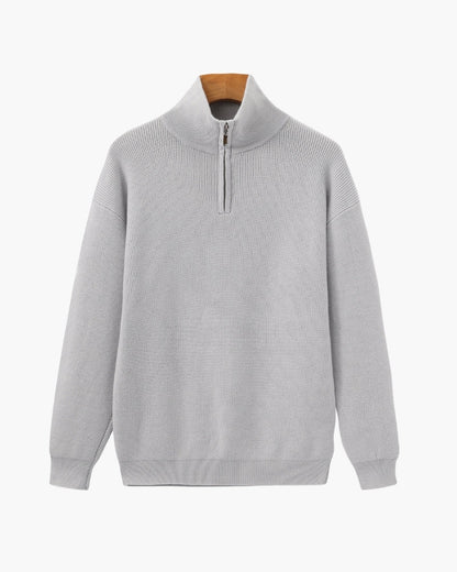 Edler Strickpullover mit Halbreißverschluss