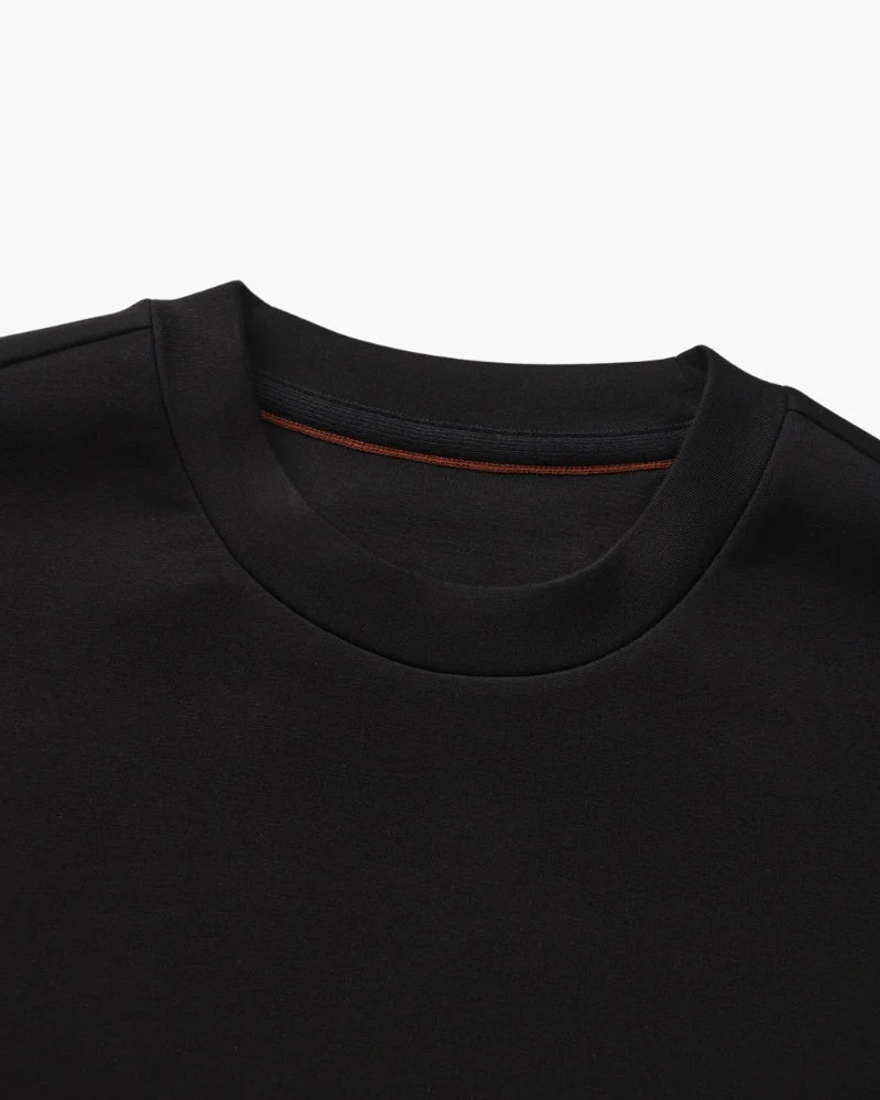 Klassisches Modal-Mix Rundhals-Sweatshirt