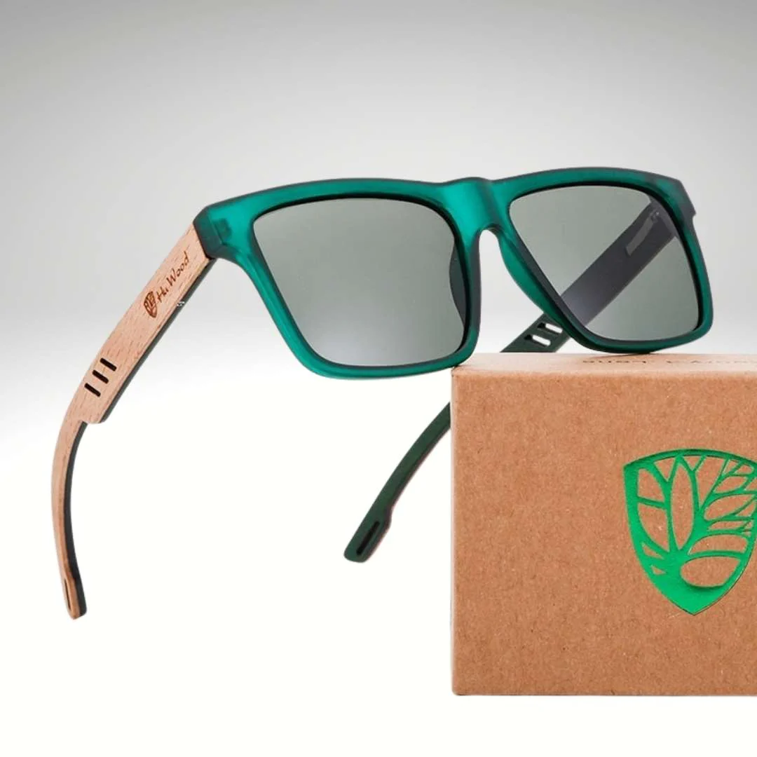 Polarisiertes Herren Holz-Sonnenbrillen mit quadratischem Design