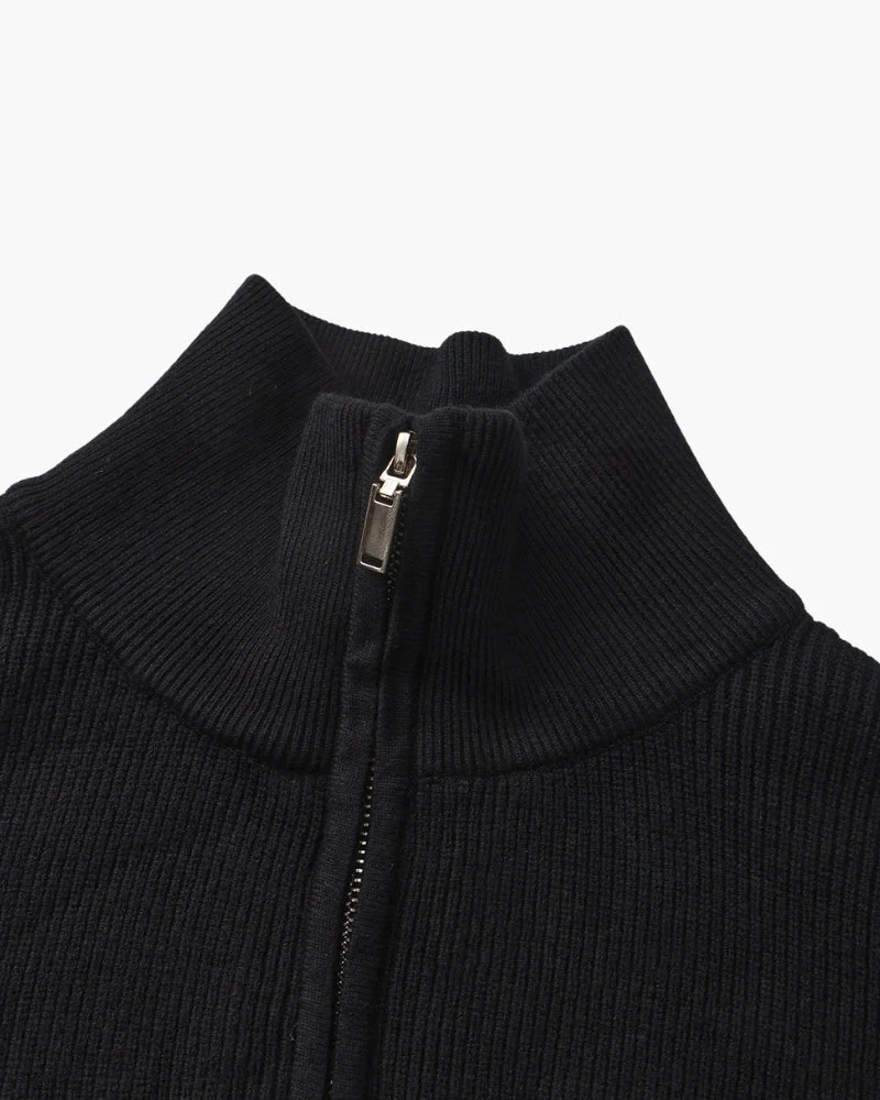 Edler Strickpullover mit Halbreißverschluss