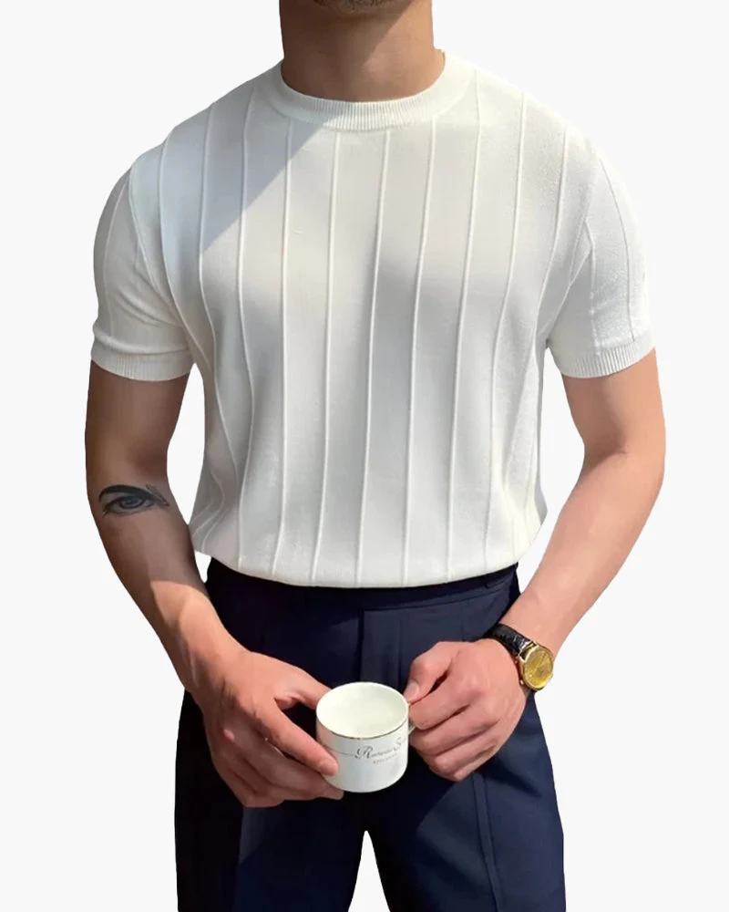 Cannes Geripptes T-Shirt