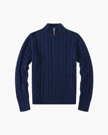 Damen Verbier Pullover mit Halbreißverschluss