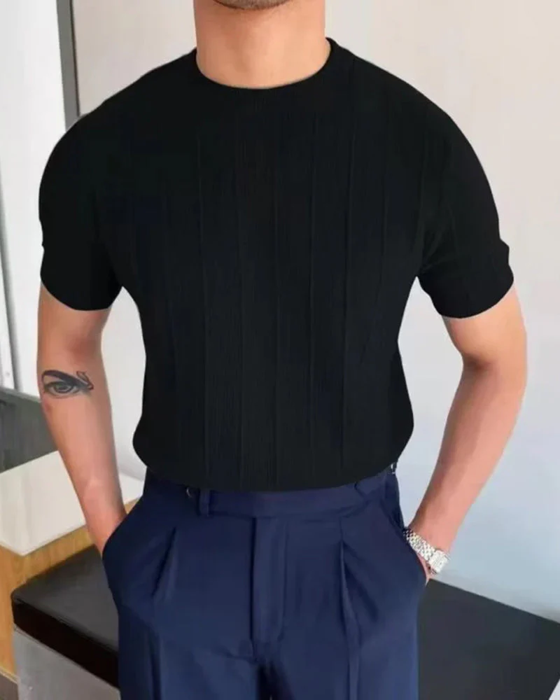 Cannes Geripptes T-Shirt