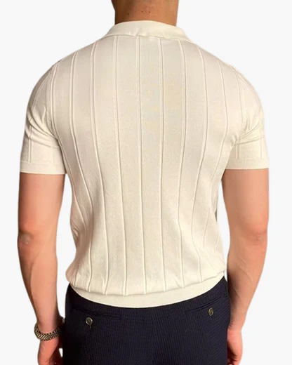 Cannes Geripptes Baumwoll-Polo