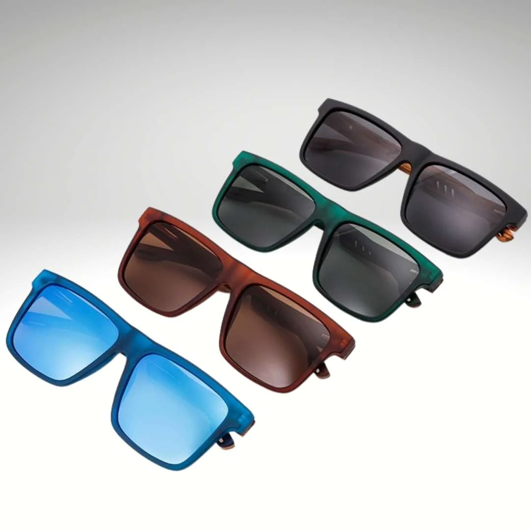 Polarisiertes Herren Holz-Sonnenbrillen mit quadratischem Design