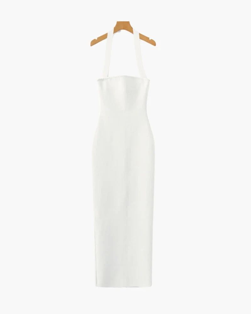 Neckholder Slim-Fit Maxikleid