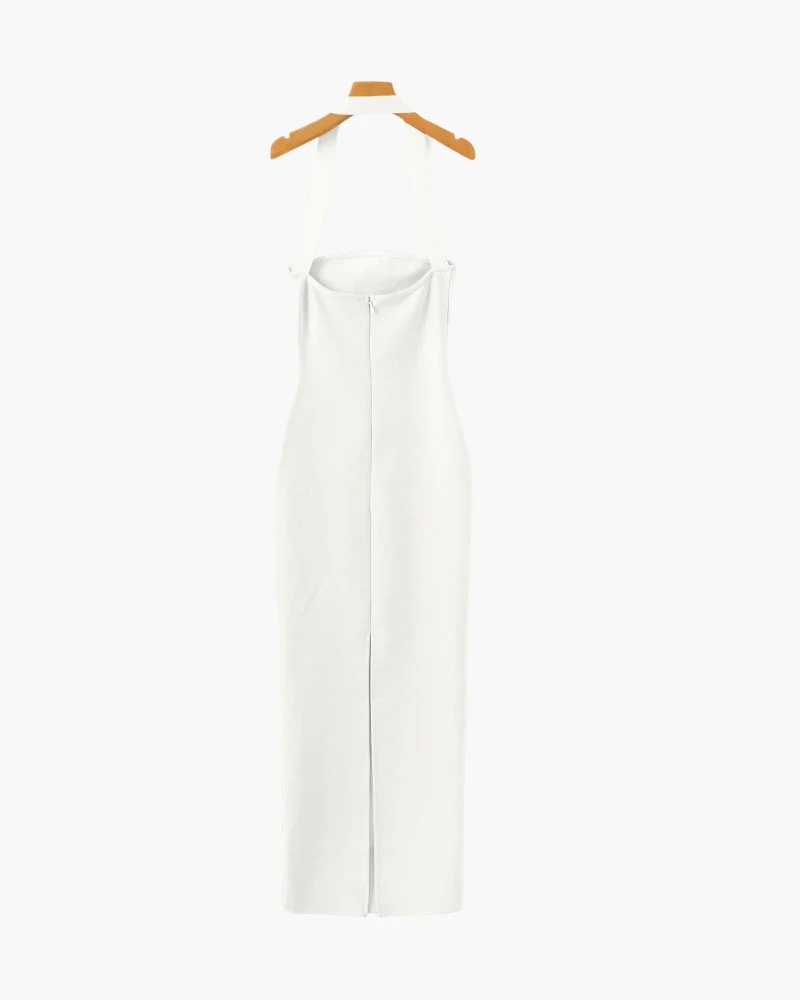 Neckholder Slim-Fit Maxikleid
