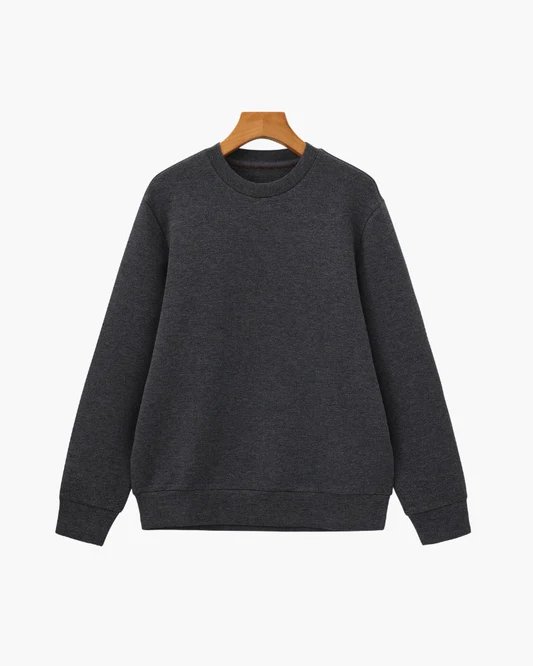 Klassisches Modal-Mix Rundhals-Sweatshirt