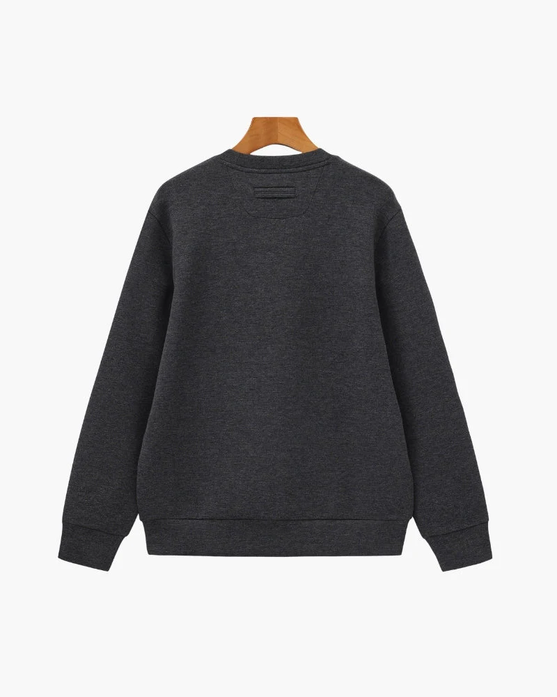 Klassisches Modal-Mix Rundhals-Sweatshirt