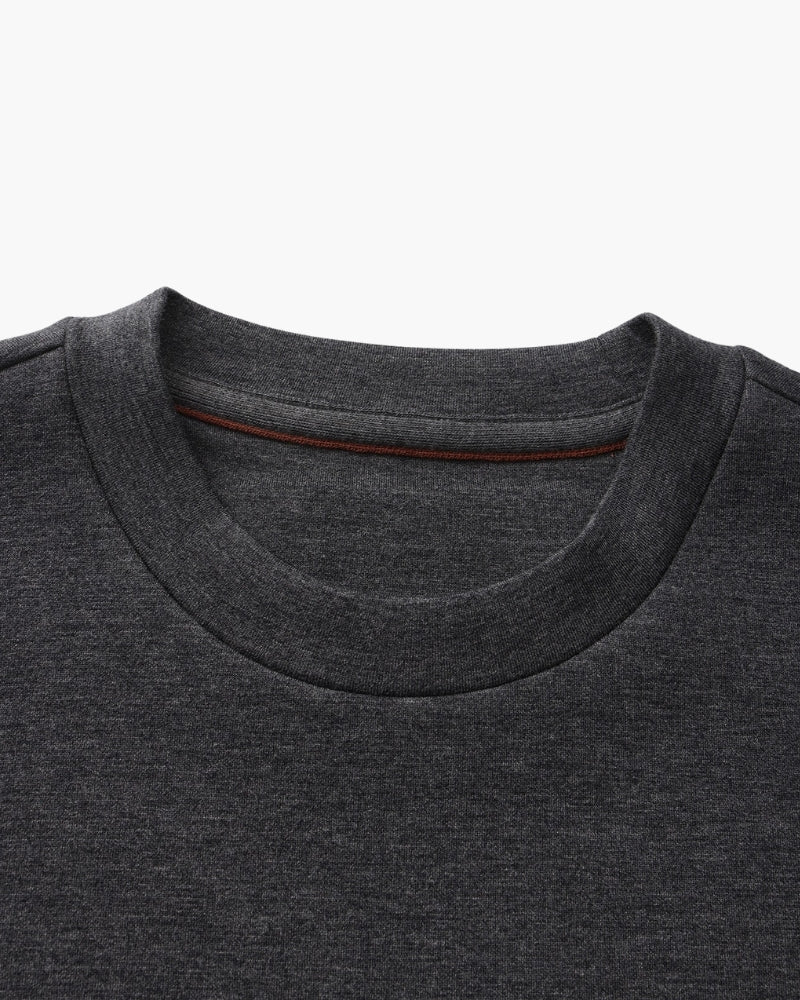 Klassisches Modal-Mix Rundhals-Sweatshirt