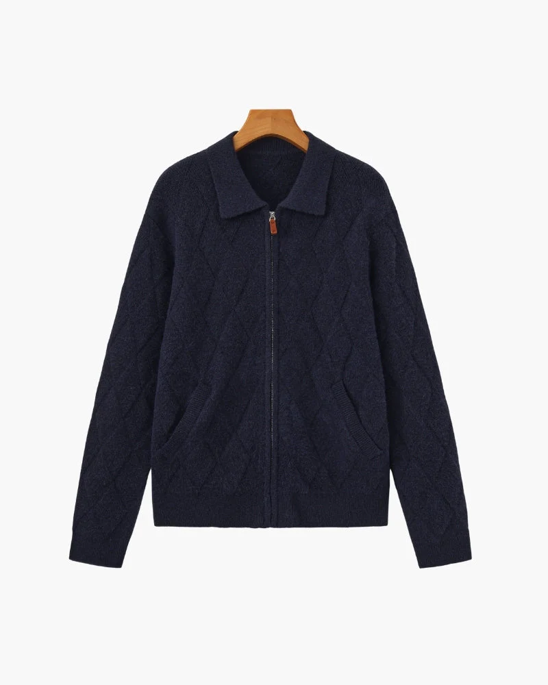 Heritage Diamantstrick Zip-Cardigan