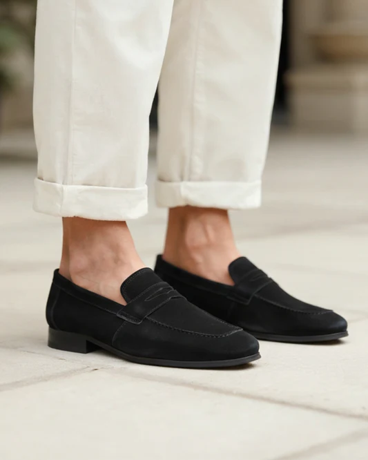 Old Money Wildleder Penny-Loafers