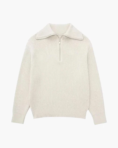 Gestreifter Zip-Up-Pullover