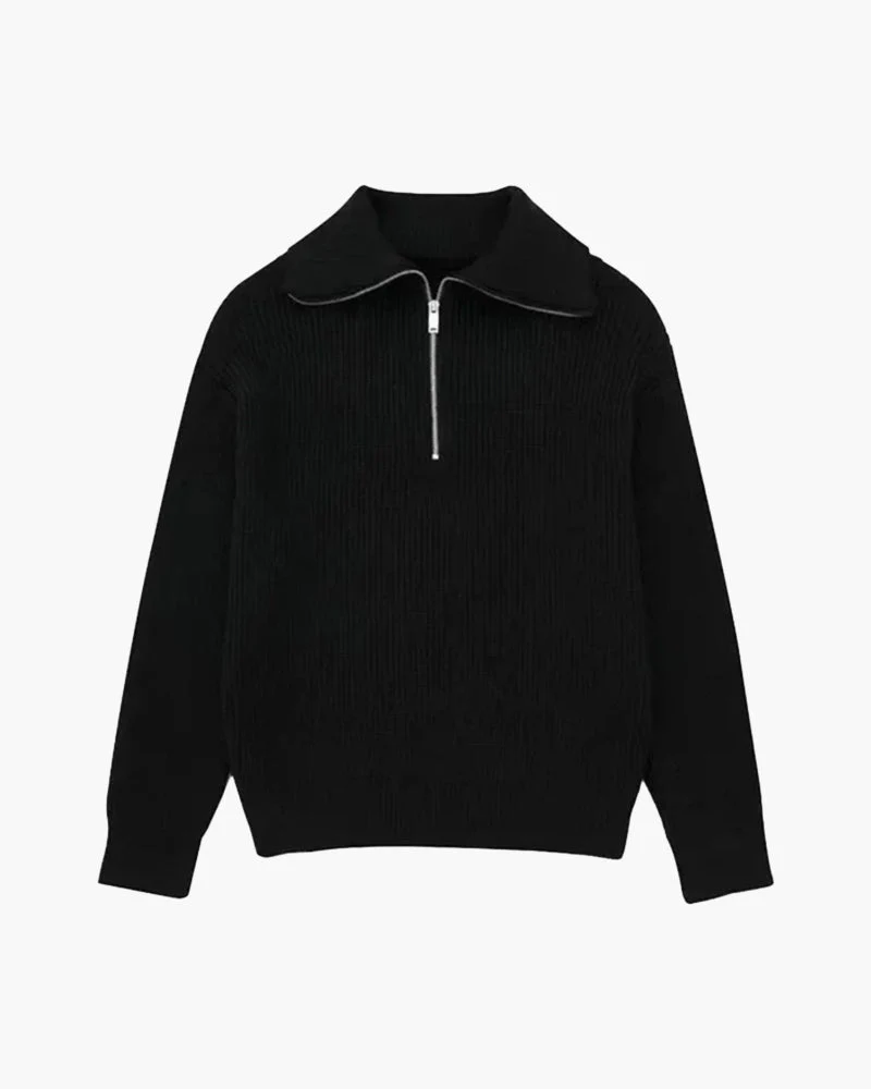 Gestreifter Zip-Up-Pullover