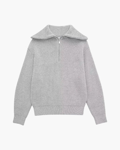 Gestreifter Zip-Up-Pullover