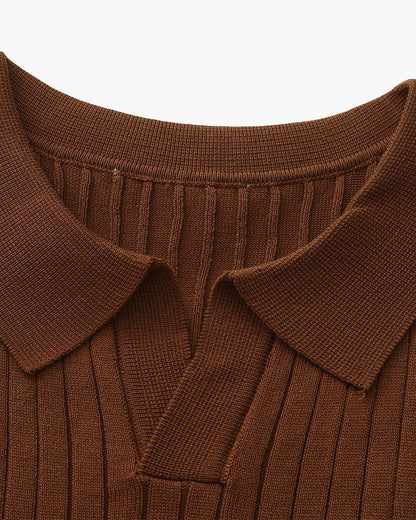 Premium Geripptes Polo