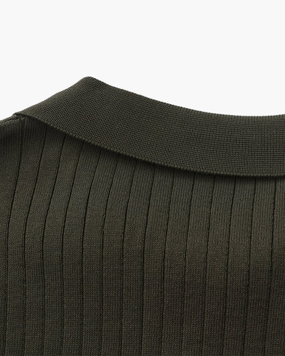 Premium Geripptes Polo