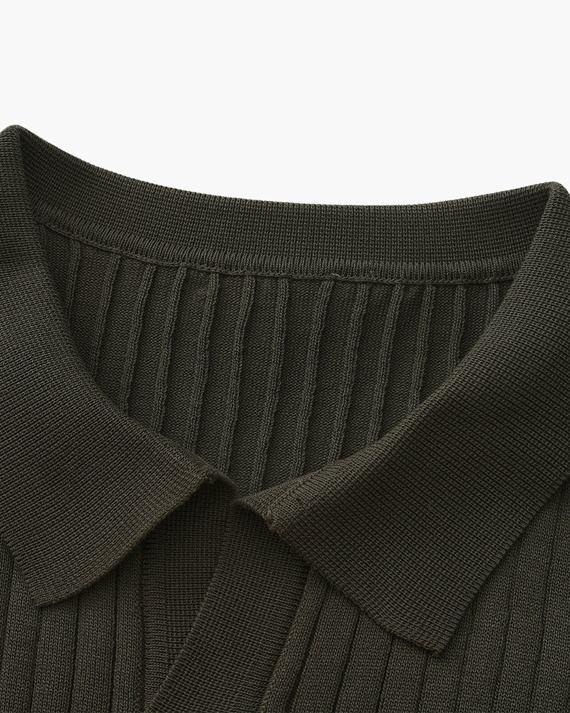 Premium Geripptes Polo