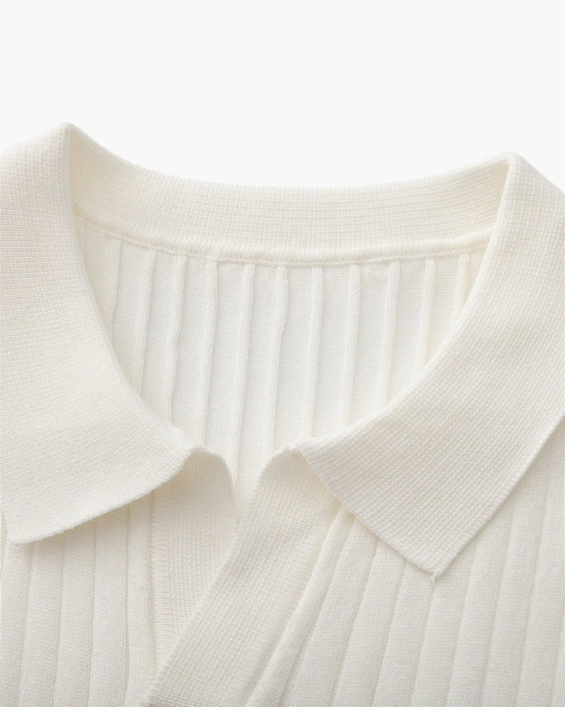 Premium Geripptes Polo