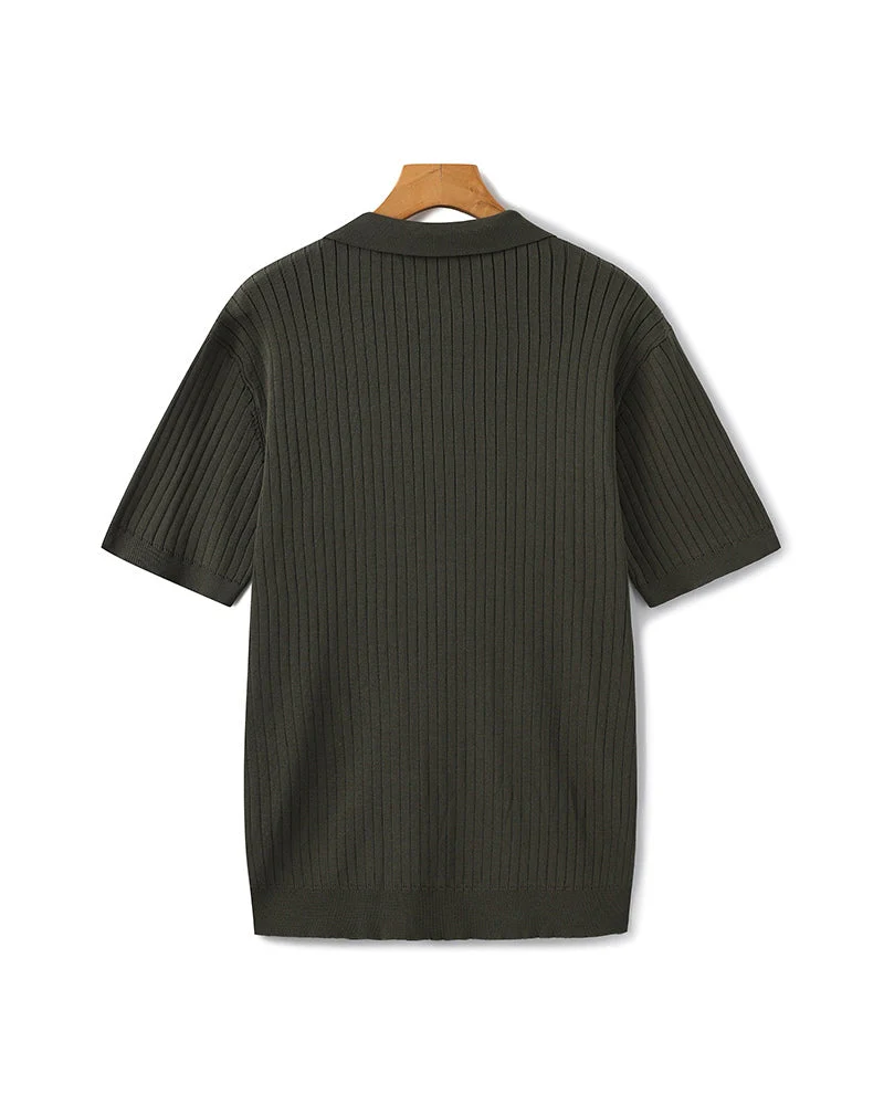 Premium Geripptes Polo