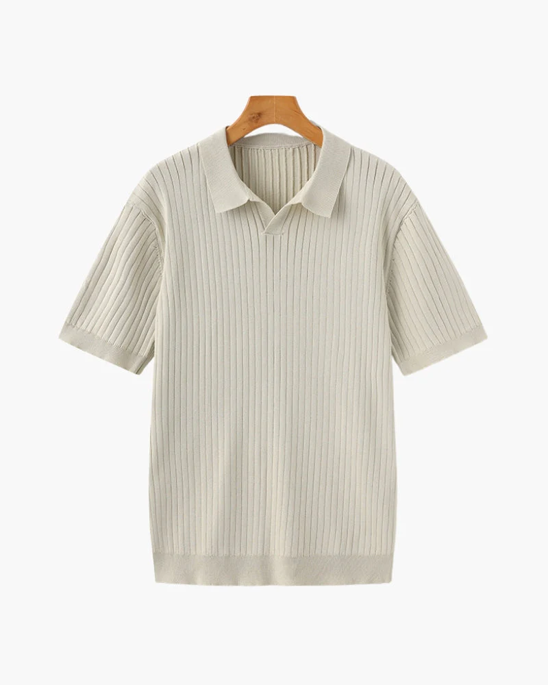 Premium Geripptes Polo