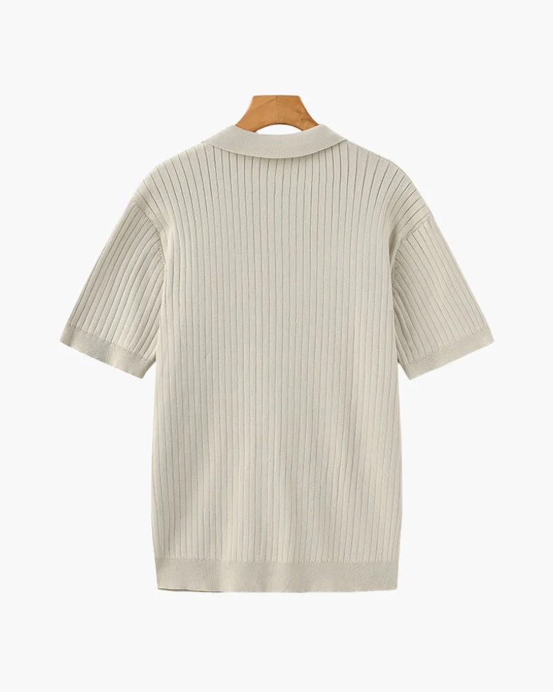 Premium Geripptes Polo