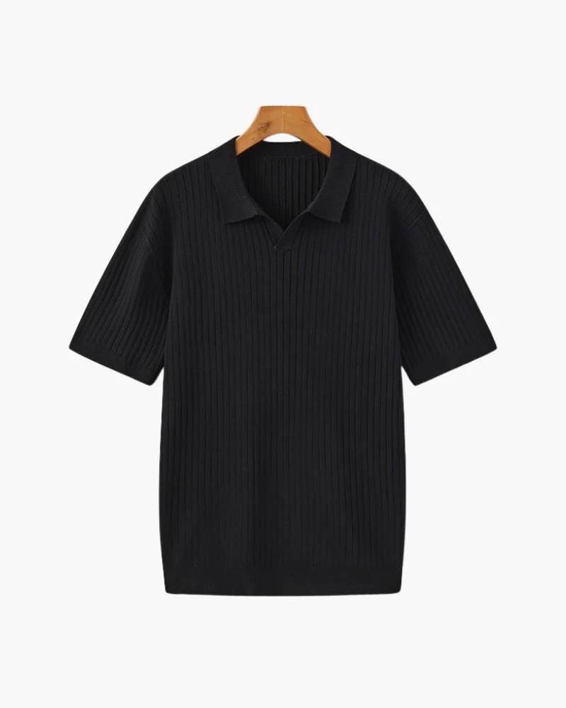 Premium Geripptes Polo
